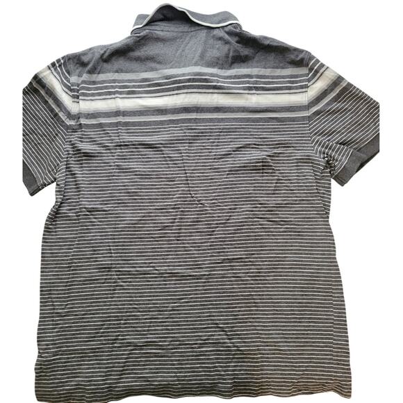 Claiborne stretch xxl gray/white Striped Short Sleeve polo - Picture 2 of 3